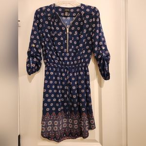 Navy patterned dress